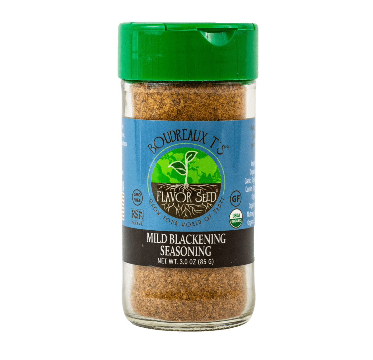 FLAVOR SEED - Boudreaux T's Organic Mild Blackening Seasoning - Flavor Seed