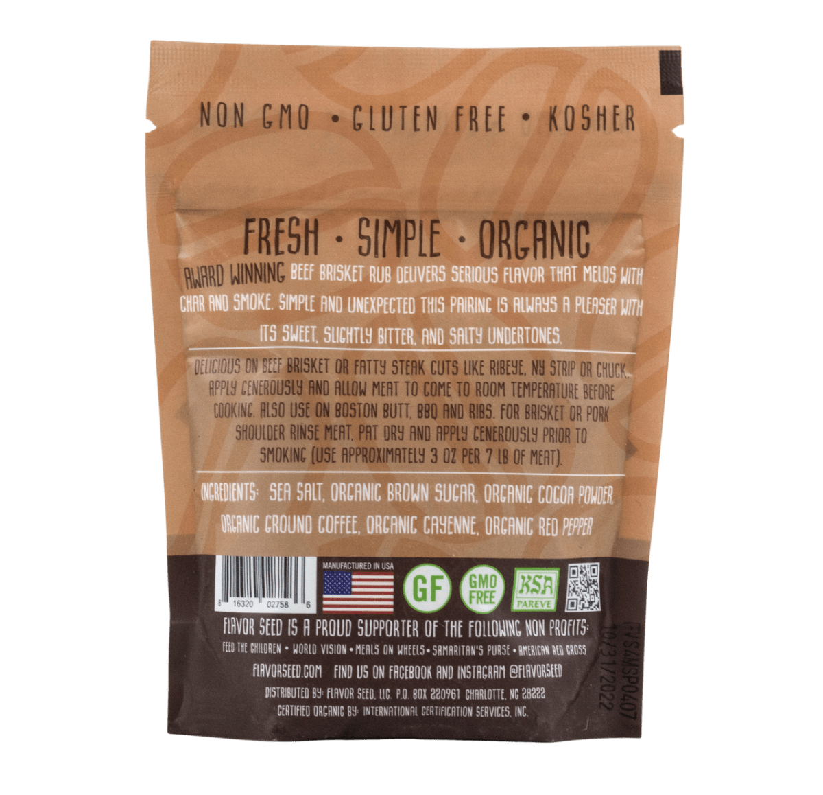 FLAVOR SEED - Cocoa Butt'Er Organic Chocolate Coffee BBQ Dry Rub | Award Winning #1 - Flavor Seed