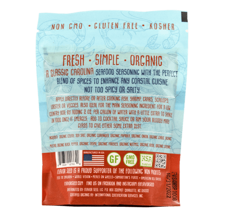 FLAVOR SEED - Tidewater Organic Seafood Seasoning and Crab Boil - Flavor Seed