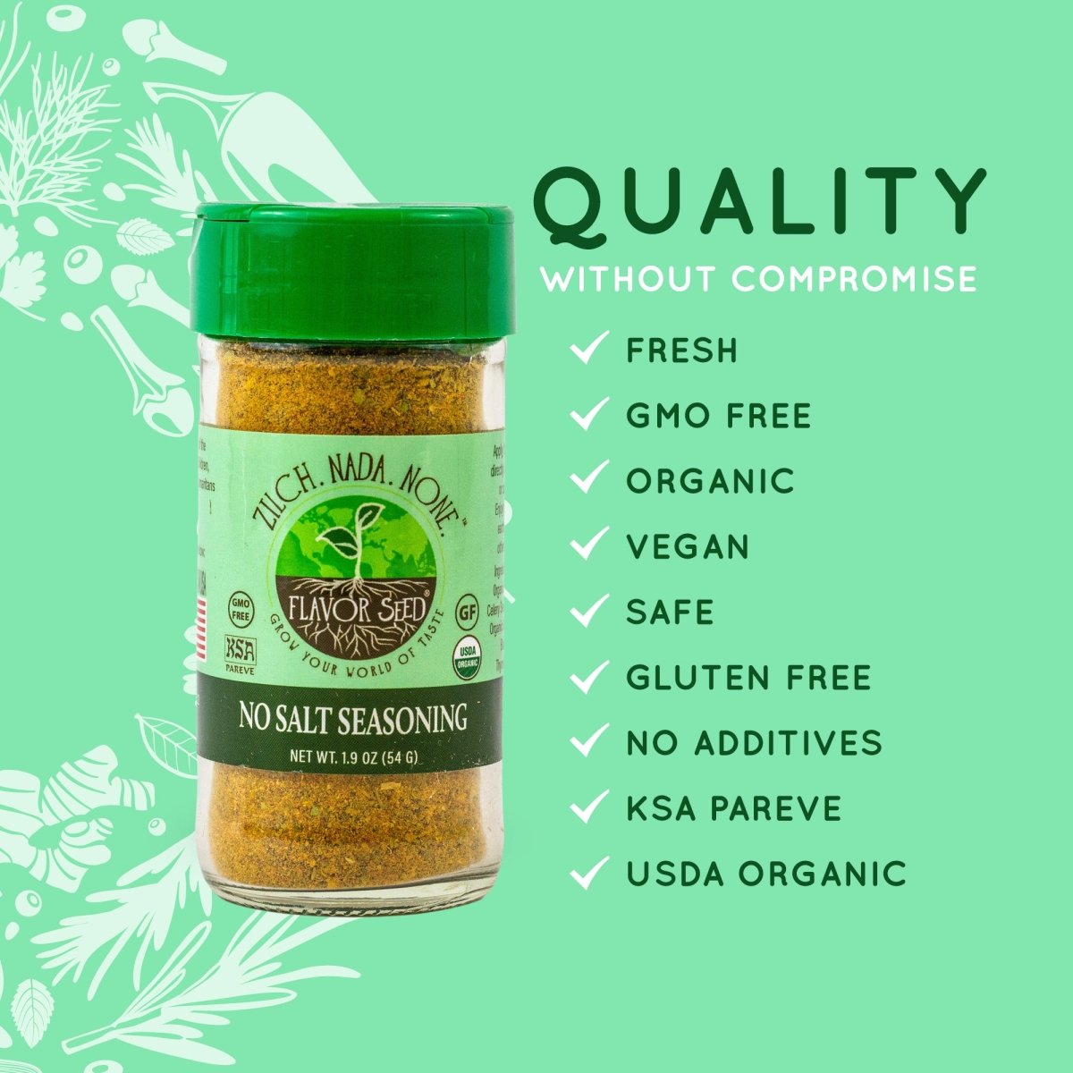 FLAVOR SEED - Zilch. Nada. None. No Salt Organic All Purpose Turmeric Seasoning - Flavor Seed